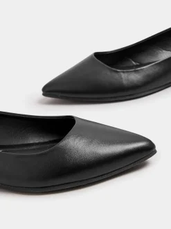 Noir - Yours Curve Coupe large Chaussures plates Point Escarpins