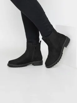 Noir - Yours Curve Extra-Coupe large Casual Chelsea Bottes