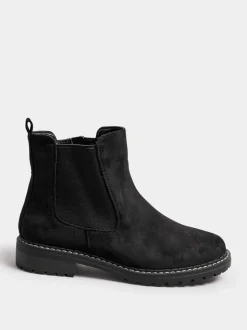 Noir - Yours Curve Extra-Coupe large Casual Chelsea Bottes