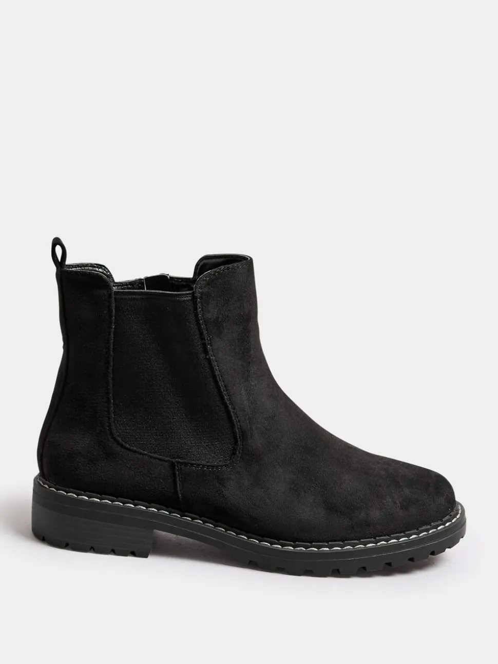 Noir - Yours Curve Extra-Coupe large Casual Chelsea Bottes
