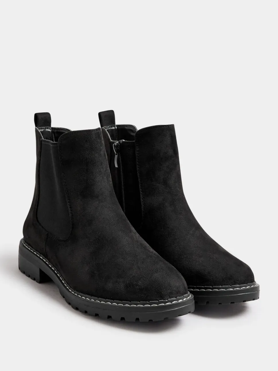 Noir - Yours Curve Extra-Coupe large Casual Chelsea Bottes