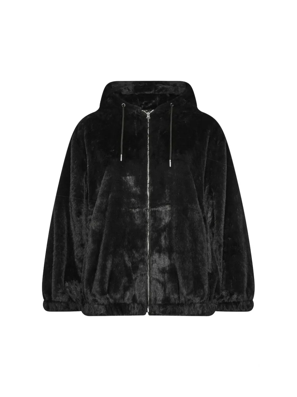 Noir - Yours Curve Polaire à capuche zippée en fausse fourrure