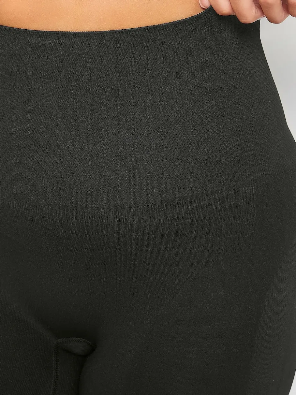 Noir - Yours Curve Short taille haute sans coutures avec contrôle du ventre