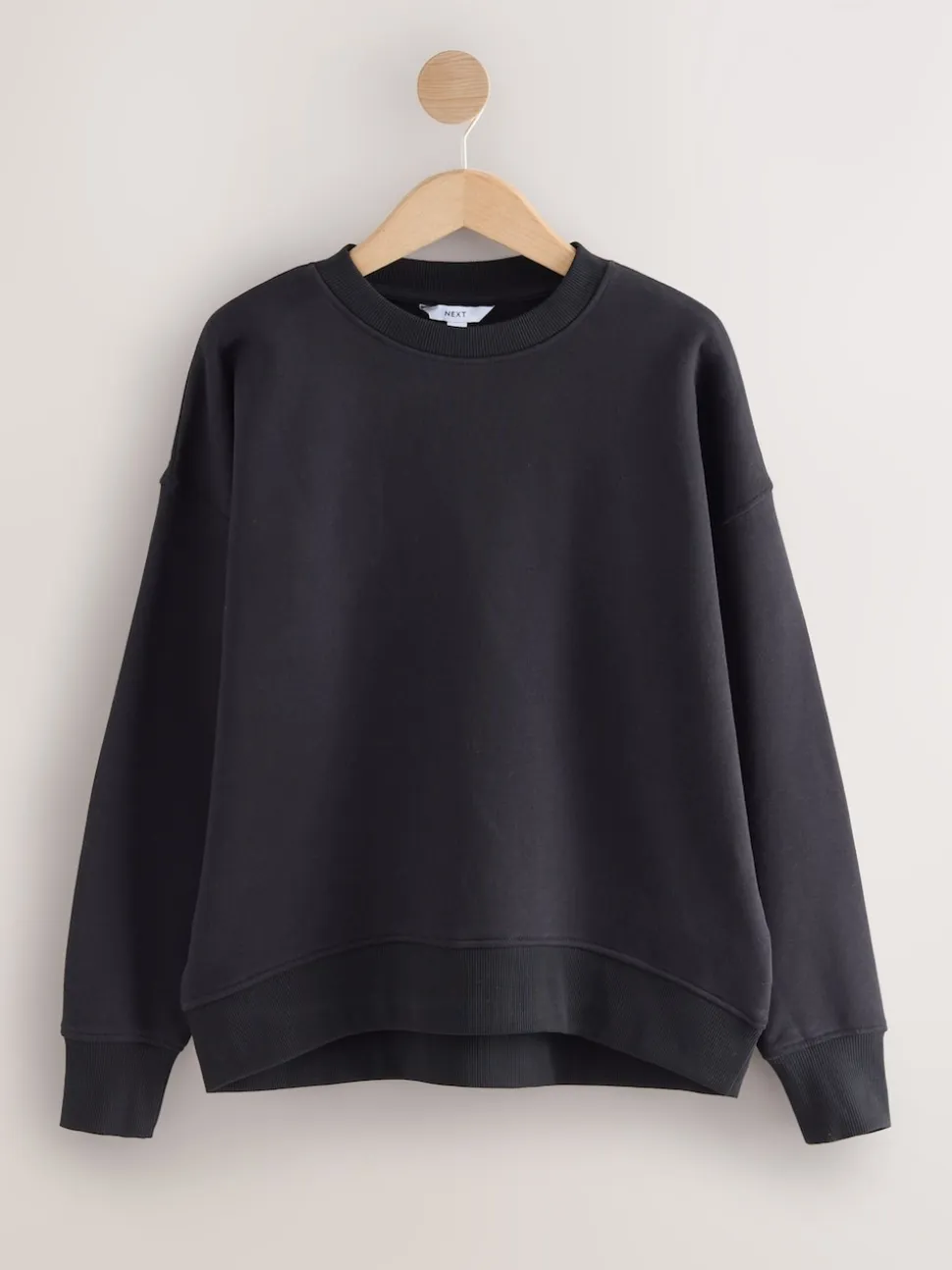 Noir absolu - Sweat-shirt super doux Peached Essentials à col rond et coutures