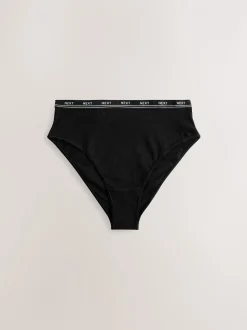Noir avec logo noir - Lot de 4 culottes à logo en coton