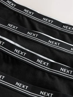 Noir avec logo noir - Lot de 4 culottes à logo en coton
