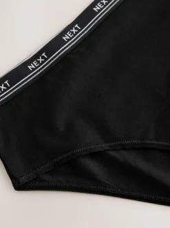 Noir avec logo noir - Lot de 4 culottes à logo en coton