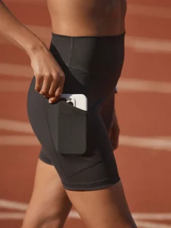 Noir avec poches - Short Sports Dry Tech Tummy Control