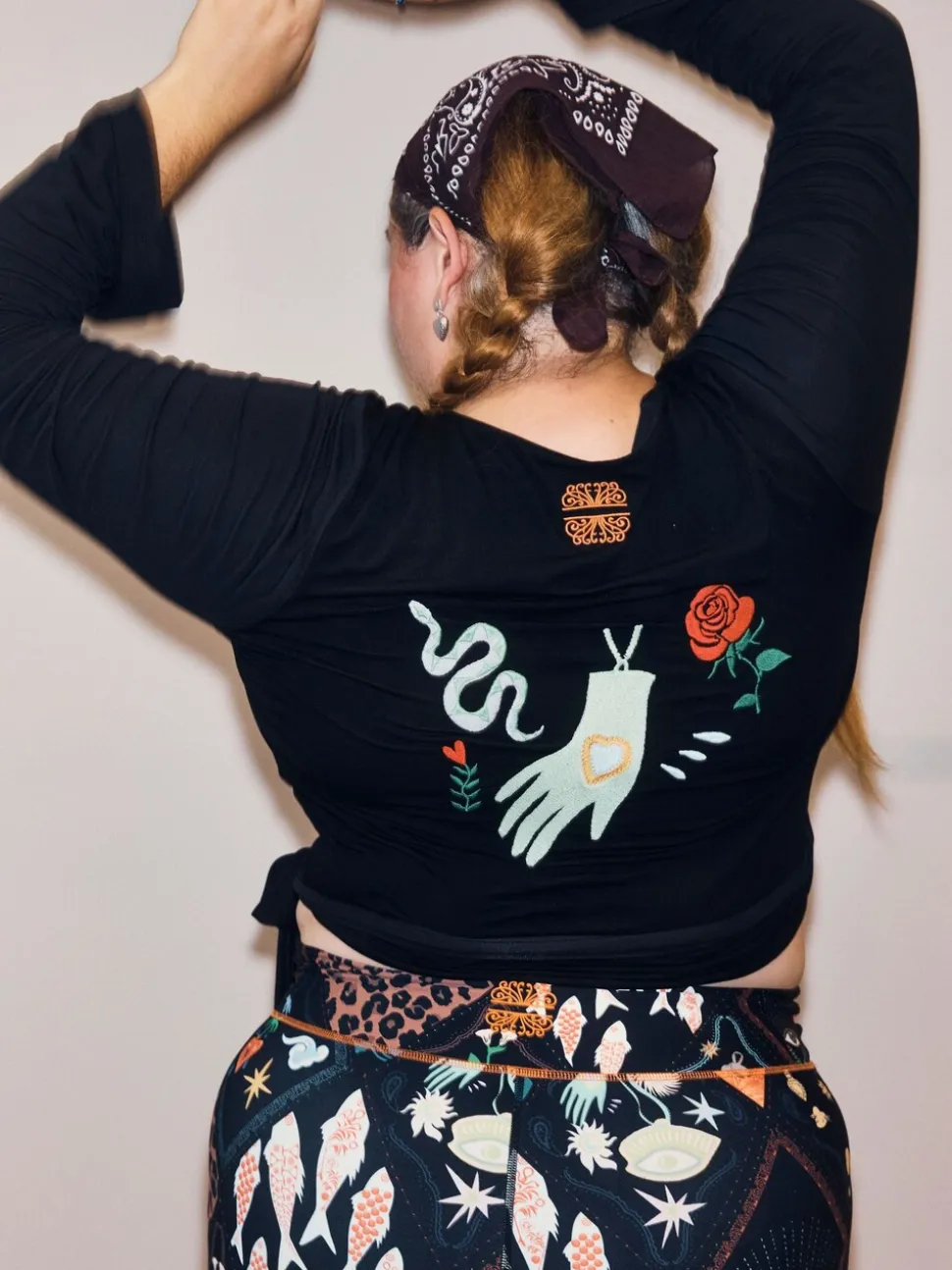 Noir brodé - Haut enveloppant Never Fully Dressed Viscose Ballet