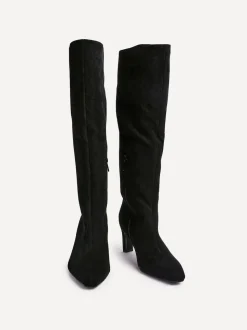 Noir chrome - Linzi Bottes hautes à talon carré Uptown