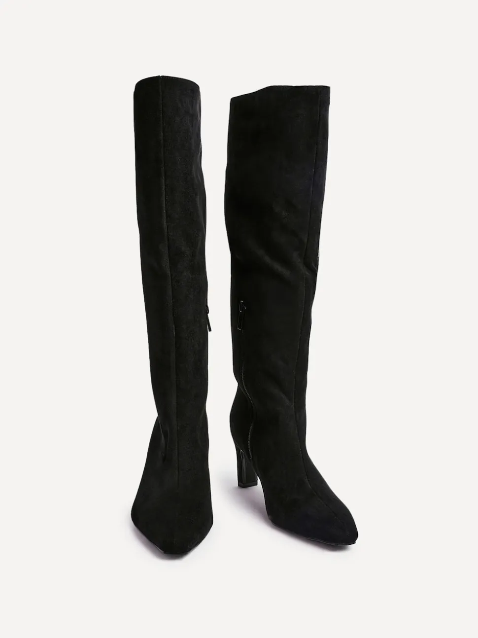Noir chrome - Linzi Bottes hautes à talon carré Uptown