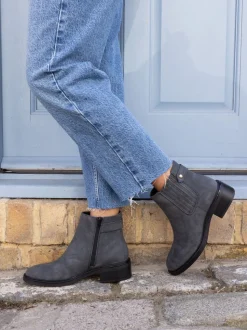 Noir chrome - Novo Bottines plates Chelsea Darlina à Coupe large