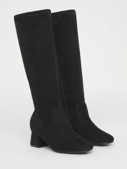 Noir doux - JD Williams Bottes chaussettes hautes à talon bas et talon carré
