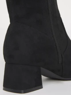 Noir doux - JD Williams Bottes chaussettes hautes à talon bas et talon carré