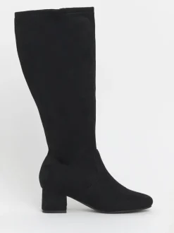 Noir doux - JD Williams Bottes chaussettes hautes à talon bas et talon carré