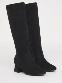 Noir doux - JD Williams Bottes chaussettes hautes à talon bas et talon carré