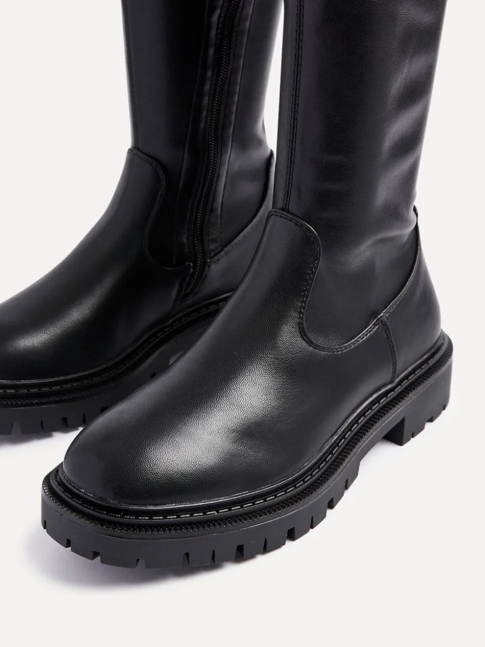 Noir en PU - Bottes extensibles Linzi Hallie hautes
