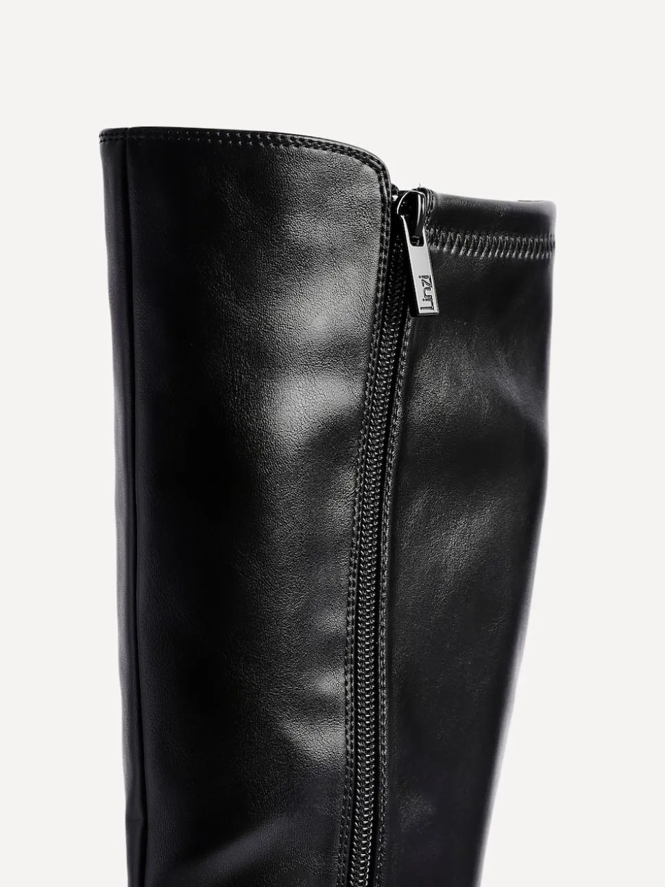 Noir en PU - Bottes hautes Linzi Revolve extensibles avec talon bas