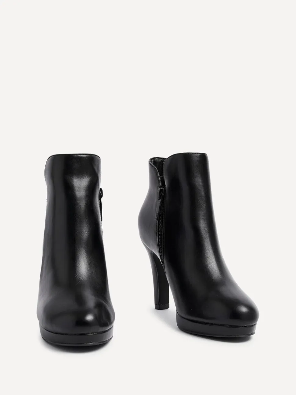 Noir en PU - Linzi bottines plates-formes Layara avec talons aiguilles