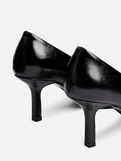 Noir en PU - Linzi Kat Closed Court Stiletto talons