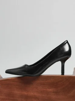Noir en PU - Linzi Kat Closed Court Stiletto talons