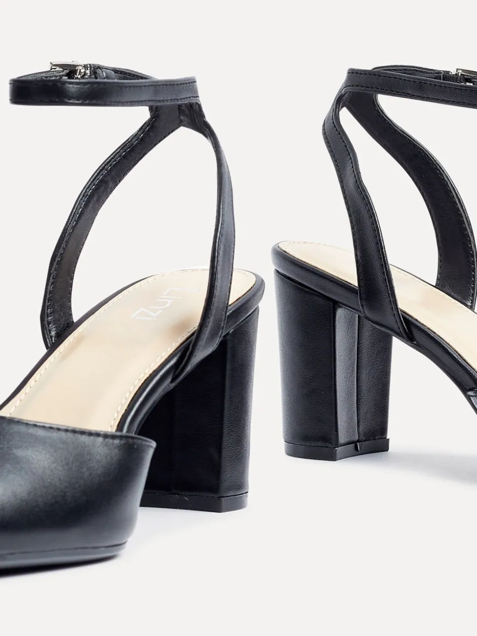 Noir en PU - Linzi Rendall Open Back Block Heeled Escarpin