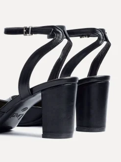 Noir en PU - Linzi Rendall Open Back Block Heeled Escarpin