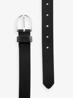 Noir et argent - Ceintures de cuir régulières