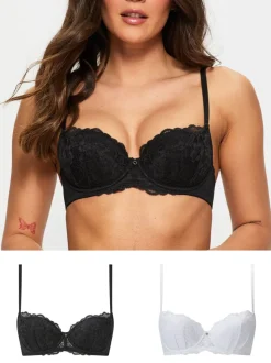 Noir et blanc - Ann Summers lot de 2 soutiens-gorge à armatures en dentelle sexy