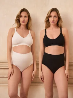Noir et blanc - Lot de 2 slips d’appui maternité Seraphine Post
