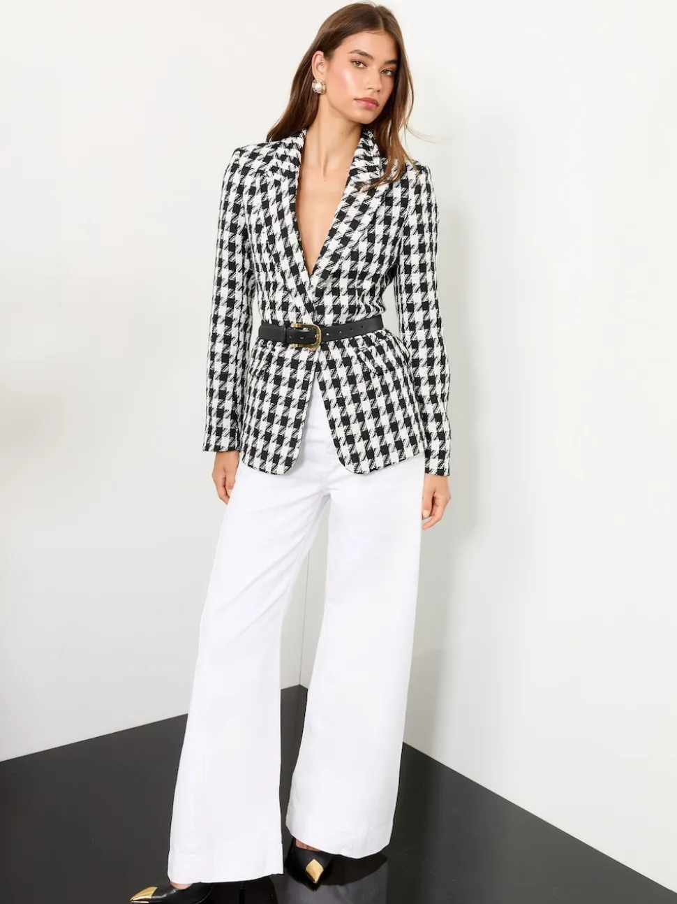 Noir et Blanc pied-de-poule - Blazer Lipsy droit