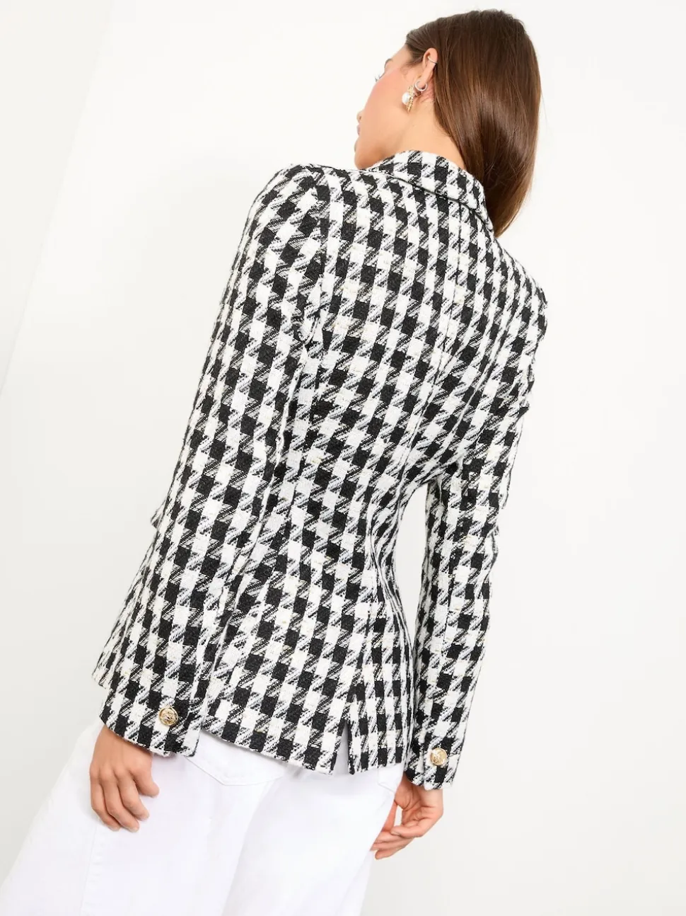 Noir et Blanc pied-de-poule - Blazer Lipsy droit