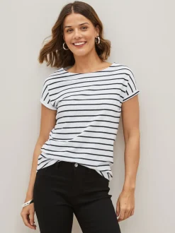 noir et blanc rayé - Lot de 3 T-shirts à manches courtes 100 % coton