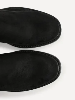Noir foncé - Bottes Linzi Power hautes avec panneau latéral extensible et détail de boucle