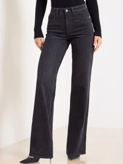 noir imprimé serpent - Lipsy - Jean à jambe large et à taille moyenne