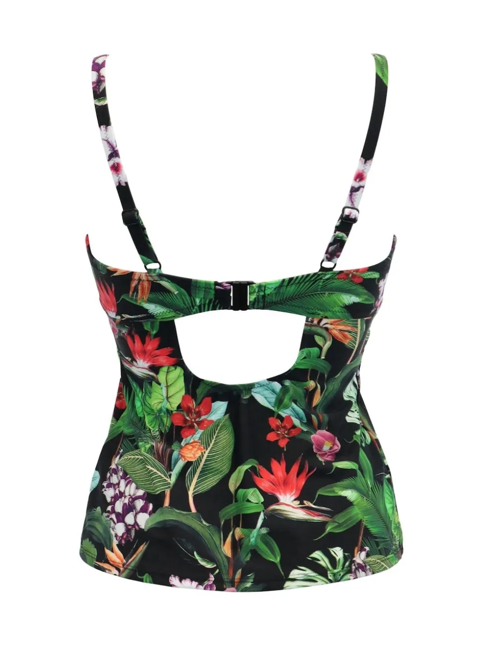 Noir imprimé tropical - Pour Moi Tankini matelassé à armatures Palerme