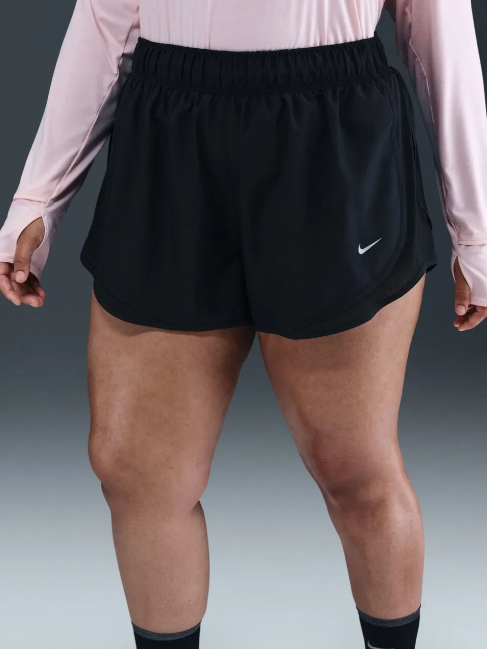 Noir jaune - Short de running Nike Tempo Dri-FIT Mid Rise 3