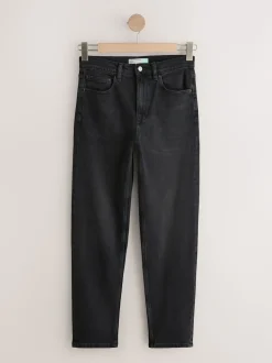 Noir lavé - Jean colonne extensible Mom Comfort