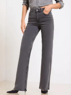 Noir lavé - Lipsy - Jean à jambe large et à taille moyenne