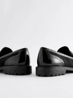Noir mélangé - Mocassins épais à crampons et détails à glands