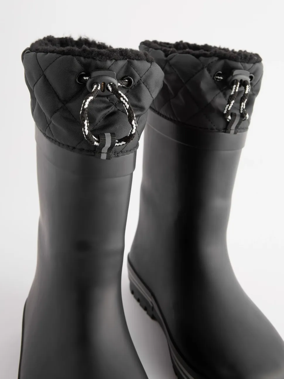 Noir monochrom - Bottes en caoutchouc fourrées