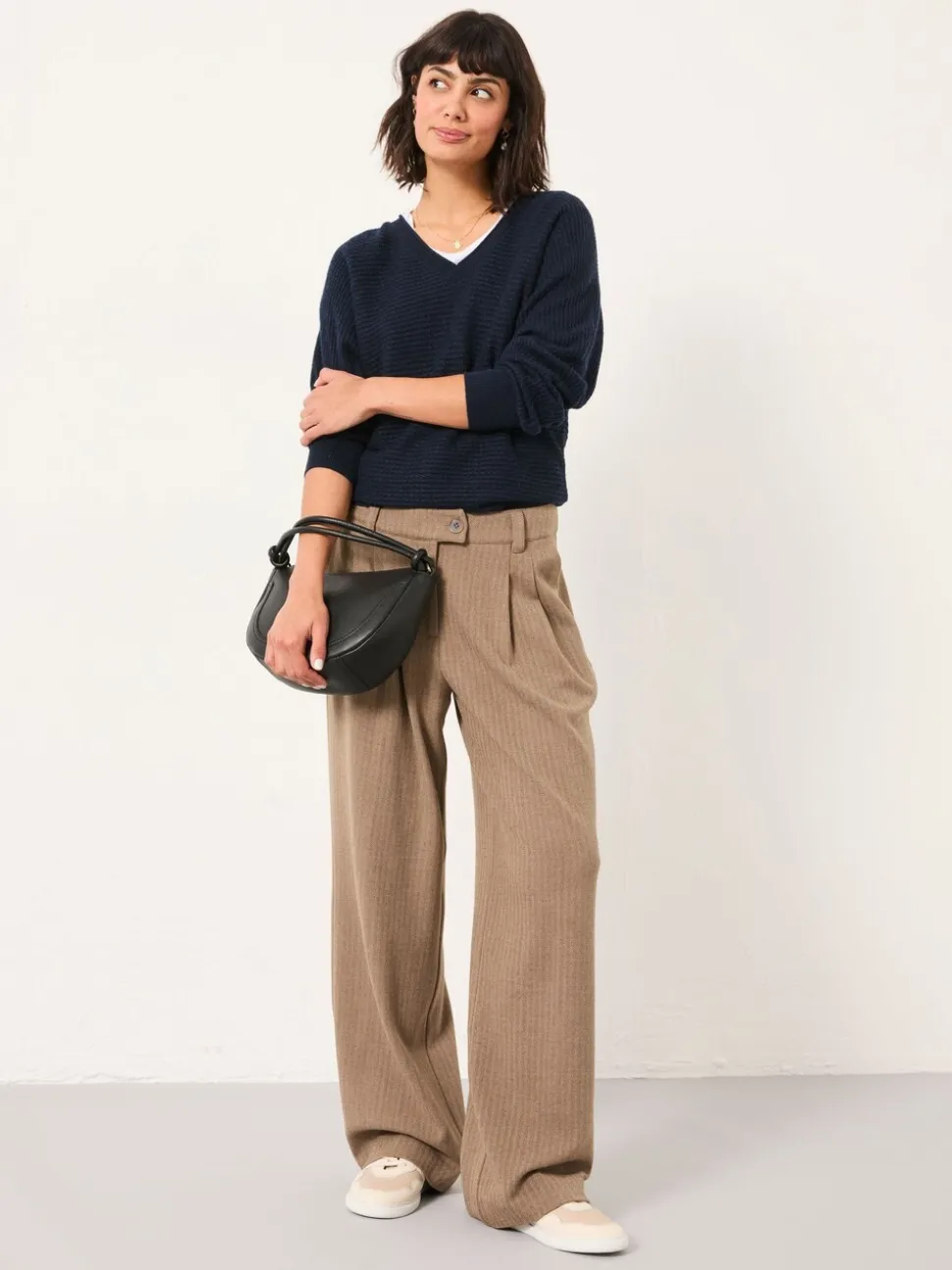 Noir naturel - Pantalons FatFace à carreaux coupe droite