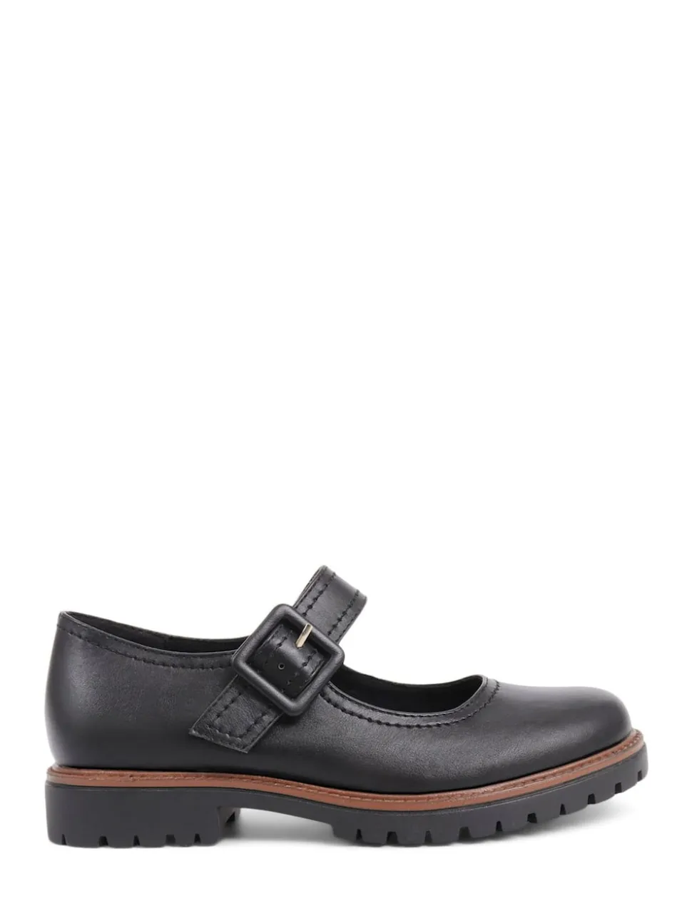 Noir ordinaire - Pavers Mary Jane Chaussures à boucles avec semelle épaisse