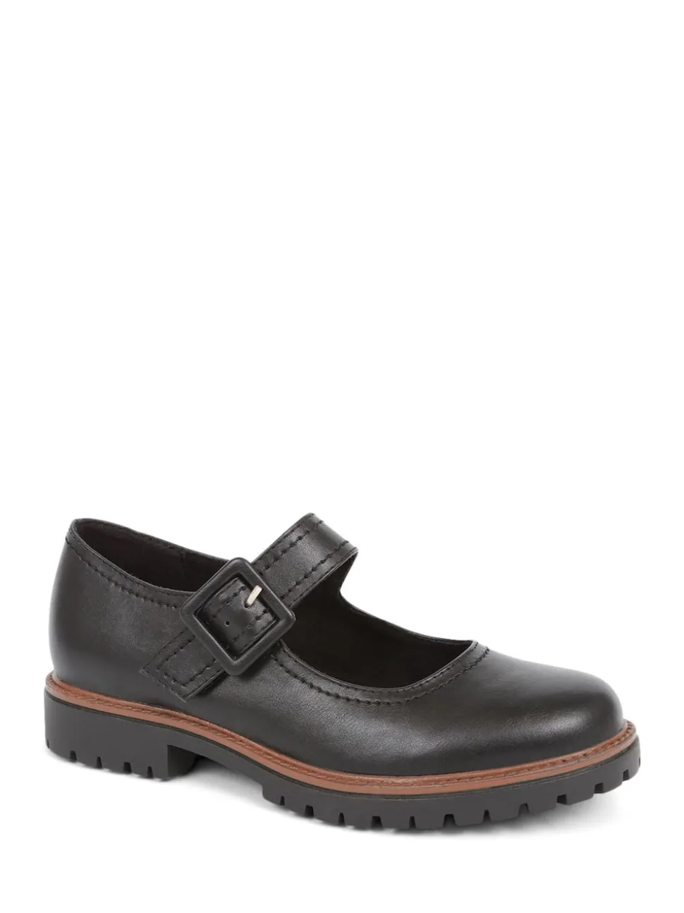 Noir ordinaire - Pavers Mary Jane Chaussures à boucles avec semelle épaisse