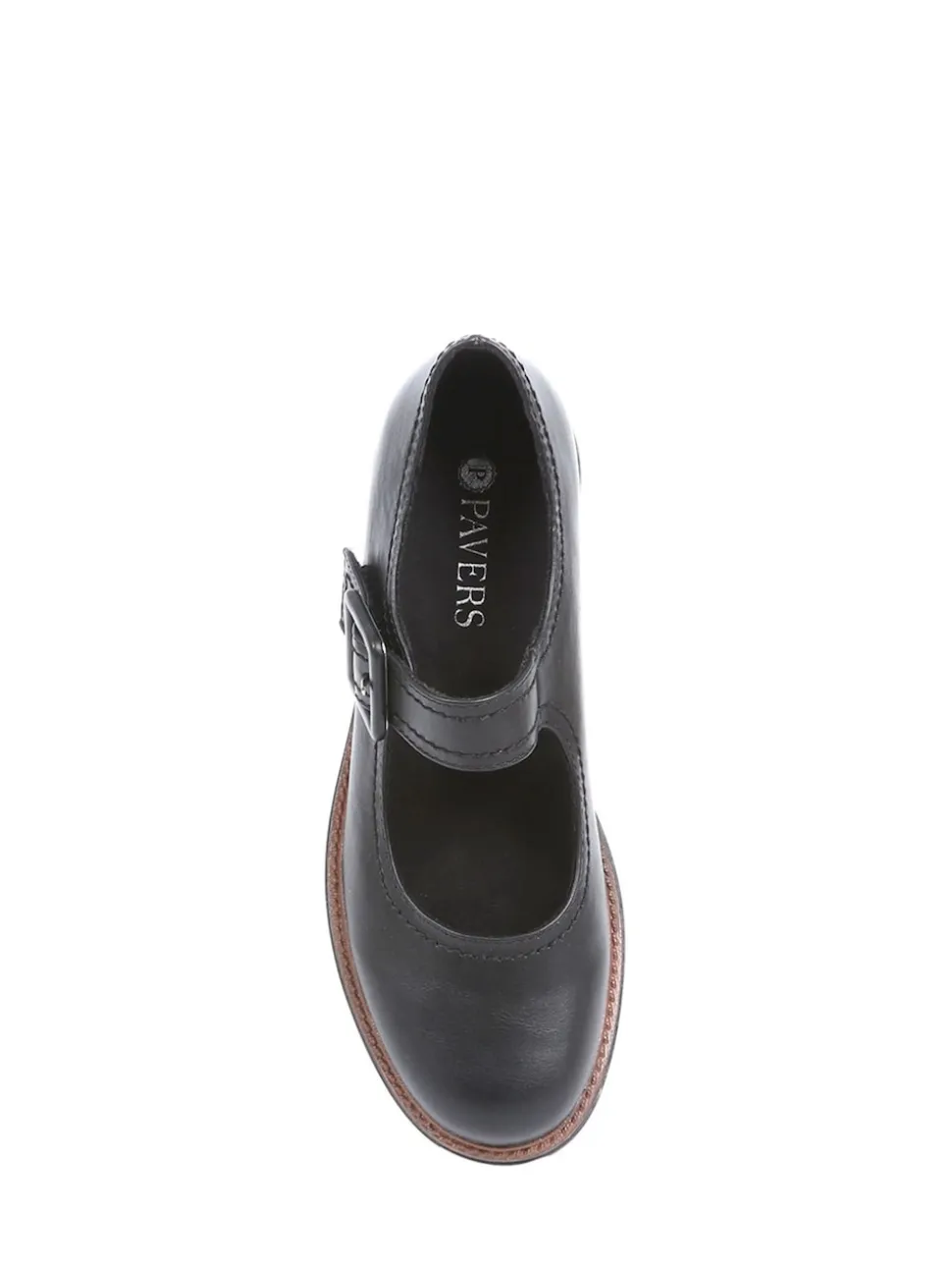 Noir ordinaire - Pavers Mary Jane Chaussures à boucles avec semelle épaisse