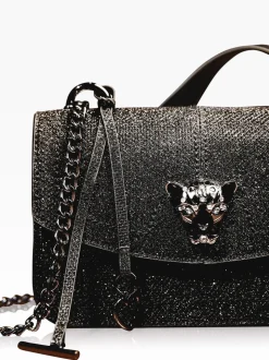 Noir pailleté - Sac à bandoulière Lipsy petite chaîne