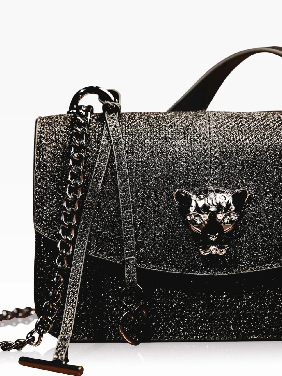 Noir pailleté - Sac à bandoulière Lipsy petite chaîne