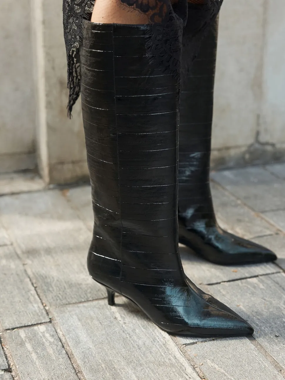 Noir texturé - Bottes Forever Comfort® à talons hauts
