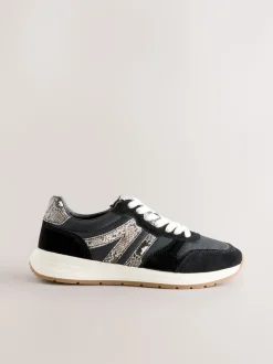 Noir/Animal - Baskets à lacets Forever Comfort® en cuir