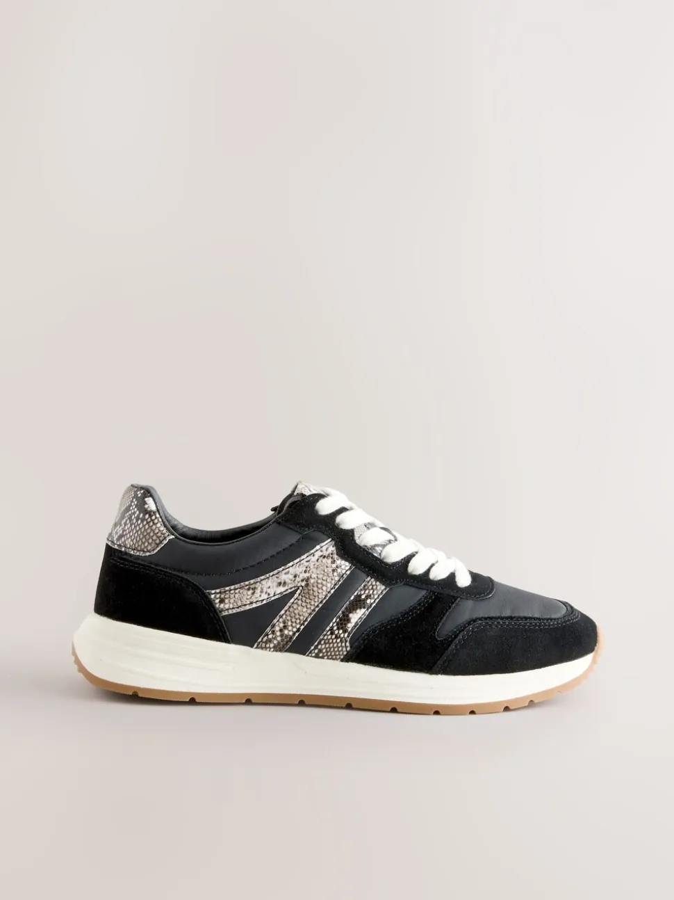 Noir/Animal - Baskets à lacets Forever Comfort® en cuir